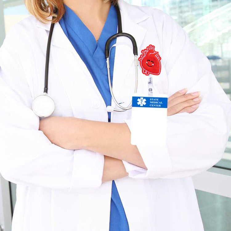 Wholesale ABS Nurse Felt Easy Pull Button Keychain